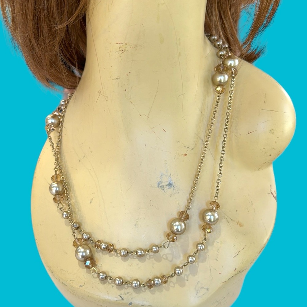 💗SUPER LONG CREAMY‎ GOLD LAYERING NECKLACE